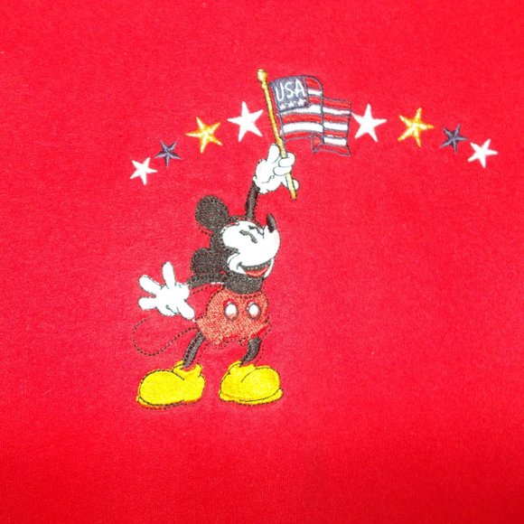 VTG Disney Embroidered Mickey Mouse Sweatshirt Americana - Picture 3 of 6